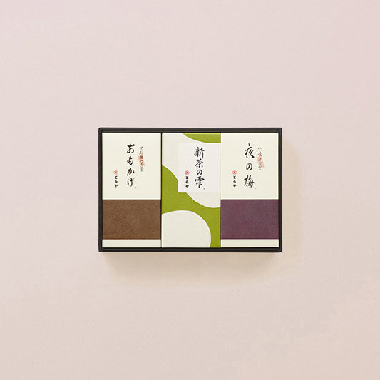 中形羊羹 3本入（夜の梅・おもかげ・新茶の雫）