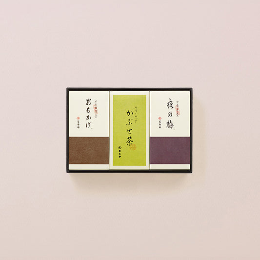 中形羊羹 3本入（夜の梅・おもかげ・かぶせ茶）